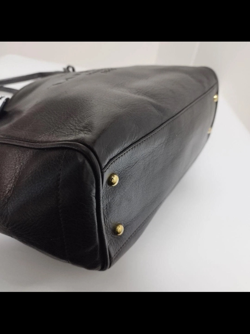 Loewe Black Embossed Logo Leather Tote - Picture 4 of 12